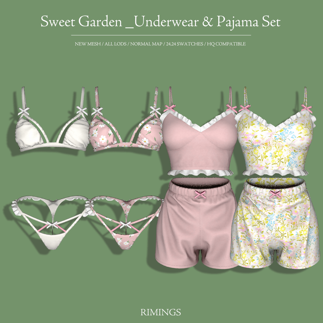 Скриншот мода Нижнее белье и пижама Sweet Garden Set
